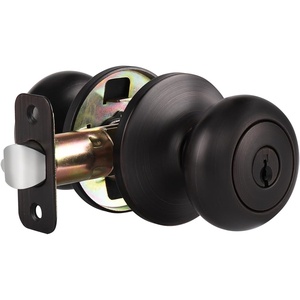 image:imageProbrico Entry Door Knobs with Lock Keyed Alike Interior Exterior Door Locks in Brushed Nickel Finish 4 Pack Stainless Steel Modern Entrance Locksets for Bedroom OfficeOil Rubbed Bronze
