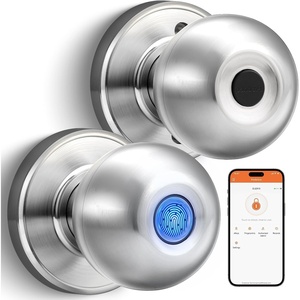 image:imageProbrico Fingerprint Door Lock Smart Door Knob Fingerprint Door Knob with APP Control for Bedroom Garage Office Closet Apartment Round Electronic Door Lock Satin NickelSatin Nickel
