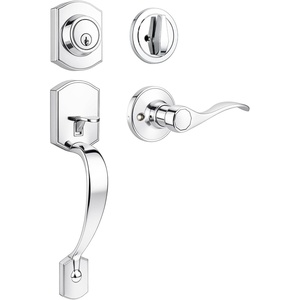 image:imageProbrico Front Door Lock Set Satin Nickel Door Handle Set Entry Door Locksets with Deadbolt Single Cylinder Front Door Handle and Deadbolt Set 1 SetPolished Chrome