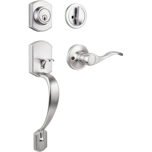 image:imageProbrico Front Door Lock Set Satin Nickel Door Handle Set Entry Door Locksets with Deadbolt Single Cylinder Front Door Handle and Deadbolt Set 1 SetSatin Nickel