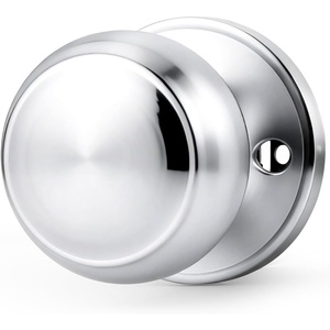 image:imageProbrico Interior Hallway Door Knobs for Hall or Closet Flat Ball Black Passage Door KnobsPolished Chrome
