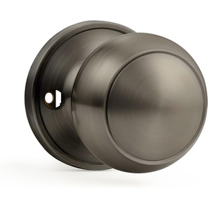 image:imageProbrico Interior Hallway Door Knobs for Hall or Closet Flat Ball Black Passage Door KnobsSatin Gunmetal