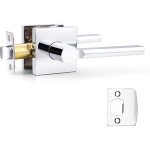 image:imageProbrico Interior Passage Door Handles 10 Pack Polished Chrome NonLocking Square Levers for Closet Hallway Reversible Heavy Duty HardwarePolished Chrome
