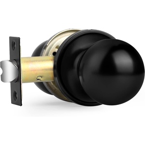 image:imageProbrico Matte Balck Ball Passage Door Knobs HallCloset Door Handles Keyless NonLocking Interior Door Knobs 6 PackBlack