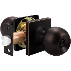 image:imageProbrico Oil Rubbed Bronze Ball Privacy Knob Interior Keyless Door Lockset for Bed and Bath with Square Rosette 1 Pack