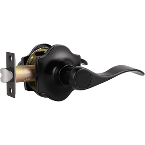 image:imageProbrico Passage Door Handle for Hall and Closet 1 Pack Premium Black Door Levers Camelot Style Door Handles for Left amp Right Hand