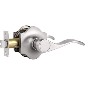 image:imageProbrico Passage Levers Camelot Style Door Handles Brushed Nickel Hall and Closet Levers Wave Handles for Left amp Right Hand Opening Doors 2 Sided Handle with Latch 85061SN