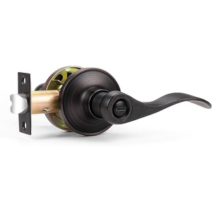 image:imageProbrico Polished Chrome Door Handles Privacy Door Lever Interior Chrome Door Lever for Bedroom Bathroom Keyless Interior Door Handle with Lock Wave Style 6 PackOil Rubbed Bronze