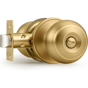 image:imageProbrico Privacy Door Knob Bed Bathroom Interior Door Handle Lock Oil Rubbed BronzeChampagne Bronze