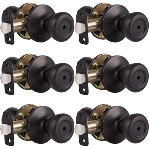 image:imageProbrico Privacy Door Knobs for Bedroom BathroomInterior Door Locks in Oil Rubbed Bronze FinishTulip Shape Keyless Door Lockset6 Pack