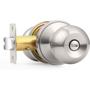 image:imageProbrico Privacy Interior Door Knobs Bed and Bath Handle Levers Keyless Brushed Nickel Lockset 6 PackBrushed Nickel