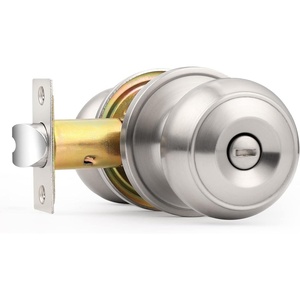 image:imageProbrico Privacy Interior Door Knobs Bed and Bath Handles Keyless Sain Nickel Locksets 6 PackBrushed Nickel