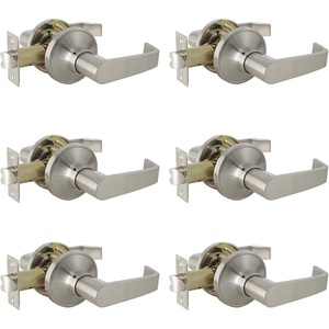 image:imageProbrico Satin Nickel Heavy Duty Passage Door Levers Interior HallCloset NonLocking Handles LeftRight Handed Contractor Pack 6 Pack