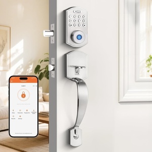 image:imageProbrico Smart Keyless Entry Door Lock DeadboltFront Door Handleset with Fingerprint Deadbolt Electronic Digital Keypad Deadbolt Lock with HandleAppAutoLockingBlackSatin Nickel