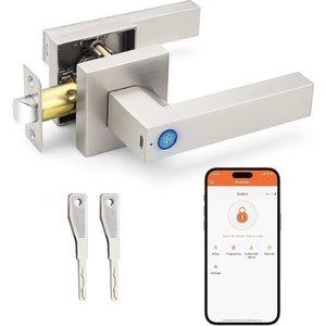 image:imageProbrico Smart Lock Keyless Entry Door Lock with Handle Satin Nickel Smart Locks for Front Door Fingerprint Door Handle for Bedroom Bathroom Electronic Biometric Digital WiFi APP ControlSatin Nickel