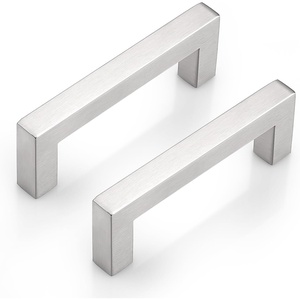 image:imageProbrico Stainless Steel Kitchen Cabinet Square Handles Brushed Nickel 5 in Holes Centers 55 in Total Length 10 PackSatin Nickel