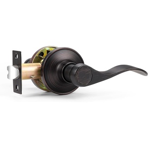 image:imageProbrico Wave Shape Passage Door Lever Satin Nickel Keyless Handle for Hall and Closet Interior NonLocking Leverset Handleset Hardware Reversible for Right and Left Handed Doors 1 PackOil Rubbed Bronze