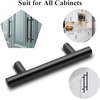 image:imageProbrico 1 Pair Clip On Full Overlay Frameless Hinges amp 25 Pack 3 inch Hole Center Black Cabinet Pulls Furniture Cabinet Door Concealed Hinges Drawer Pulls Euro T Bar Handles