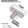image:imageProbrico 10 Pack 2 Inch Stainless Steel Euro Style Round T Bar Cabinet Knobs Single Hole Cabinet Handles Modern Cabinet Hardware Dresser Handles Silver Cabinet Pulls100