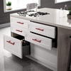 image:imageProbrico 10 Pack Cabinet Pulls Red Drawer Handles 3 Inch 76mm Hole Centers Modern Kitchen Cupboard T Bar Hardware Stainless Steel