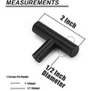 image:imageProbrico 15 Pack Flat Black Kitchen Cabinet Knobs 2 Inch Stainless Steel Single Hole Cabinet Pulls for Drawer Closet Dresser