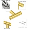image:imageProbrico 15Pack Gold Cabinet Knobs 2 Overall Length Modern T Bar Knobs Single Hole Dresser Pulls Euro Style Stainless Steel Kitchen Bathroom Drawer Handles