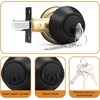 image:imageProbrico 2 Pack Black Double Cylinder Deadbolt Lock Round Keyed Both Side Door LockKeyed AlikeBlack