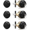 image:imageProbrico 2 Pack Black Double Cylinder Deadbolt Lock Round Keyed Both Side Door LockKeyed AlikeBlack