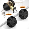 image:imageProbrico 2 Pack Black Double Cylinder Deadbolt Lock Round Keyed Both Side Door LockKeyed AlikeBlack