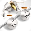 image:imageProbrico 2 Pack Black Double Cylinder Deadbolt Lock Round Keyed Both Side Door LockKeyed AlikeBrushed Nickel