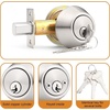 image:imageProbrico 2 Pack Black Double Cylinder Deadbolt Lock Round Keyed Both Side Door LockKeyed AlikeBrushed Nickel