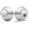 image:imageProbrico 2 Pack Black Double Cylinder Deadbolt Lock Round Keyed Both Side Door LockKeyed AlikeBrushed Nickel