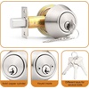 image:imageProbrico 2 Pack Black Double Cylinder Deadbolt Lock Round Keyed Both Side Door LockKeyed AlikeBrushed Nickel