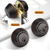 image:imageProbrico 2 Pack Black Double Cylinder Deadbolt Lock Round Keyed Both Side Door LockKeyed AlikeOil Rubbed Bronze