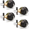 image:imageProbrico 2 Pack Black Double Cylinder Deadbolt Lock Round Keyed Both Side Door LockKeyed AlikeOil Rubbed Bronze