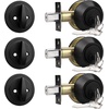 image:imageProbrico 2 Pack Oil Rubbed Bronze Single Cylinder Deadbolt Lock Set Keyed One Side Door Lock for Exterior and Interior Door All Keyed AlikeBlack