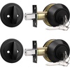 image:imageProbrico 2 Pack Oil Rubbed Bronze Single Cylinder Deadbolt Lock Set Keyed One Side Door Lock for Exterior and Interior Door All Keyed AlikeBlack