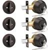 image:imageProbrico 2 Pack Oil Rubbed Bronze Single Cylinder Deadbolt Lock Set Keyed One Side Door Lock for Exterior and Interior Door All Keyed AlikeOil Rubbed Bronze