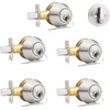 image:imageProbrico 2 Pack Oil Rubbed Bronze Single Cylinder Deadbolt Lock Set Keyed One Side Door Lock for Exterior and Interior Door All Keyed AlikeSatin Nickel