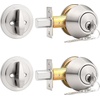image:imageProbrico 2 Pack Oil Rubbed Bronze Single Cylinder Deadbolt Lock Set Keyed One Side Door Lock for Exterior and Interior Door All Keyed AlikeSatin Nickel