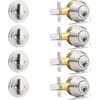 image:imageProbrico 2 Pack Oil Rubbed Bronze Single Cylinder Deadbolt Lock Set Keyed One Side Door Lock for Exterior and Interior Door All Keyed AlikeSatin Nickel