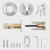 image:imageProbrico 3 Pack Keyed Alike Combo Packs Single Cylinder Deadbolts Brushed Nickel Keyway Keys Handleset 3 Keys AntiTheft Interioramp Exterior Door Hardware for Entrance Lock and Front GateBrushed Nickel