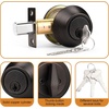 image:imageProbrico 3 Pack Keyed Alike Combo Packs Single Cylinder Deadbolts Brushed Nickel Keyway Keys Handleset 3 Keys AntiTheft Interioramp Exterior Door Hardware for Entrance Lock and Front GateOil Rubbed Bronze