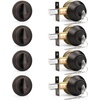 image:imageProbrico 3 Pack Keyed Alike Combo Packs Single Cylinder Deadbolts Brushed Nickel Keyway Keys Handleset 3 Keys AntiTheft Interioramp Exterior Door Hardware for Entrance Lock and Front GateOil Rubbed Bronze