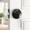 image:imageProbrico 3 Pack Keyed Alike Combo Packs Single Cylinder Deadbolts Brushed Nickel Keyway Keys Handleset 3 Keys AntiTheft Interioramp Exterior Door Hardware for Entrance Lock and Front GateBlack