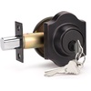 image:imageProbrico 3 Pack Single Cylinder Deadbolts BlackKeyed Different Exterior Lockset Handleset for Entrance Door and Front Gate AntiTheft Keyway Key Hardware 3 KeysOil Rubbed Bronze