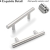 image:imageProbrico 30 Pack 3 Inch Euro T Bar Cabinet Pulls and 10 Pack Single Hole Cabinet Knobs Bundle Stainless Steel Kitchen Cabinet Handles Satin Nickel Drawer Pulls Knobs