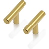 image:imageProbrico 5 Pack 2 Overall Length Cabinet Knobs Modern Cabinet Hardware T Bar Knobs Dresser Pulls Bathroom Gold Cabinet Drawer Handles