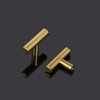image:imageProbrico 5 Pack 2 Overall Length Cabinet Knobs Modern Cabinet Hardware T Bar Knobs Dresser Pulls Bathroom Gold Cabinet Drawer Handles