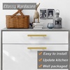 image:imageProbrico 5 Pack 3 Hole Centers Gold Cabinet Pulls Euro Bar Cabinet Hardware Kitchen Bathroom Cabinet Modern T Bar Dresser Pull Drawer Handles 5 Inch Overall Length